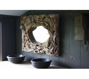 Wood Spiegel Pure Nature 100 x 82 cm Gerecycled hout Wood Spiegel Pure Nature 100 x 82 cm Gerecycled hout