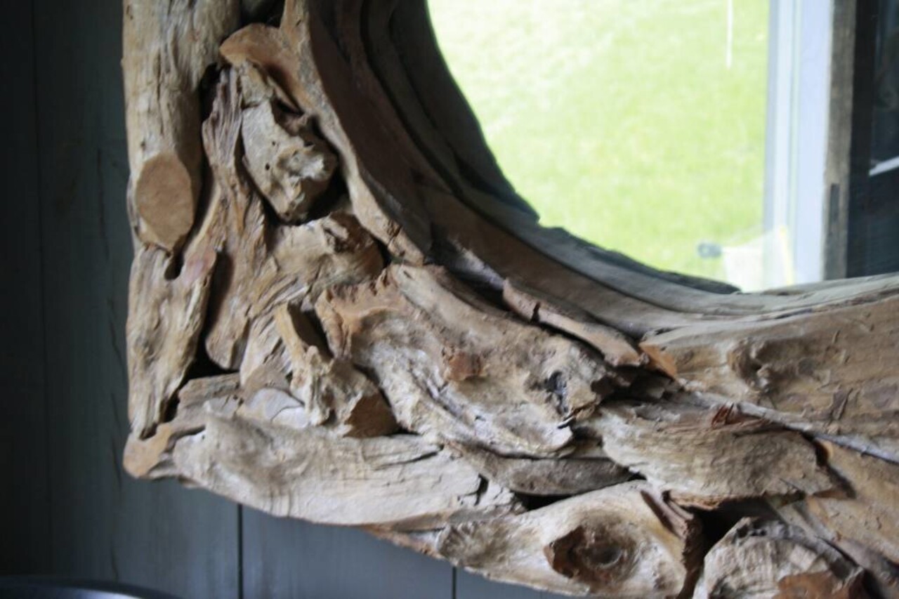 Wood Spiegel Pure Nature 100 x 82 cm Gerecycled hout Wood Spiegel Pure Nature 100 x 82 cm Gerecycled hout