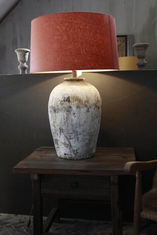 Amber Kruiklamp Oude Rijst Kruik + lampenkap Amber Kruiklamp Oude Rijst Kruik + lampenkap