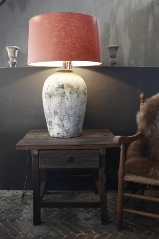 Amber Kruiklamp Oude Rijst Kruik + lampenkap Amber Kruiklamp Oude Rijst Kruik + lampenkap