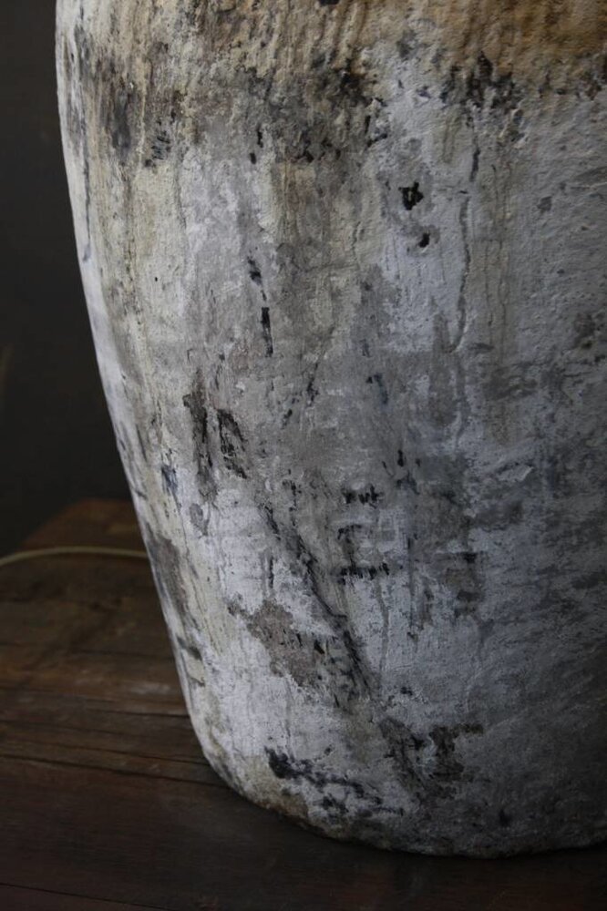 Amber Kruiklamp Oude Rijst Kruik + lampenkap Amber Kruiklamp Oude Rijst Kruik + lampenkap