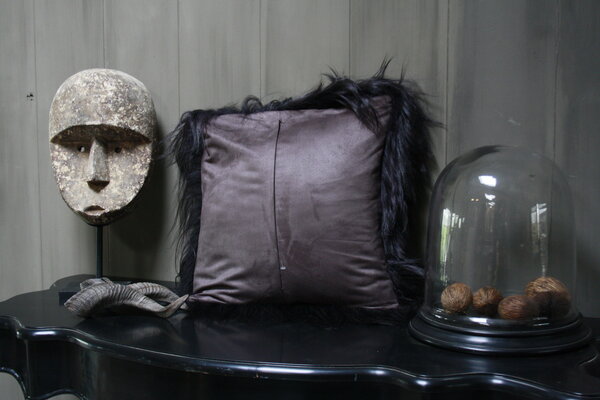 Kussen Geitenvacht Long Hair Charcoal 50 x 50 Kussen Geitenvacht Long Hair Charcoal 50 x 50