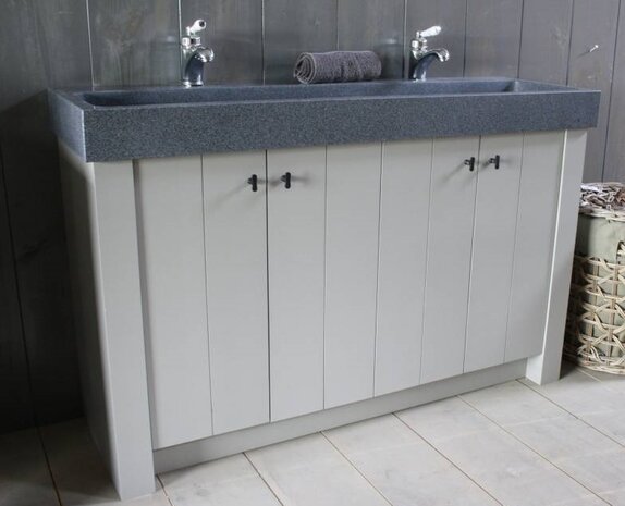 Granieten wastafel 140 cm met 2 kraangaten