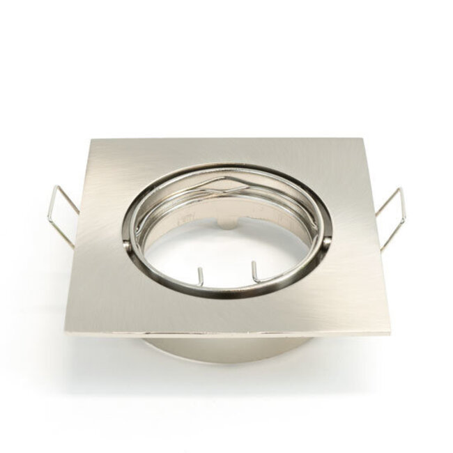 PURPL LED GU10 Spot Fixture IP20 Stainless Steel Aluminium Square Tiltable Incl. socket
