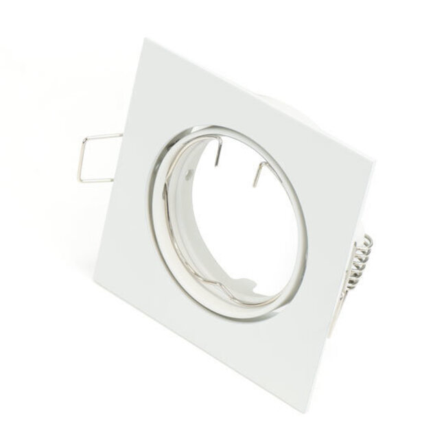 PURPL LED GU10 Spot Fixture IP20 White Aluminium Square Tiltable Incl. socket