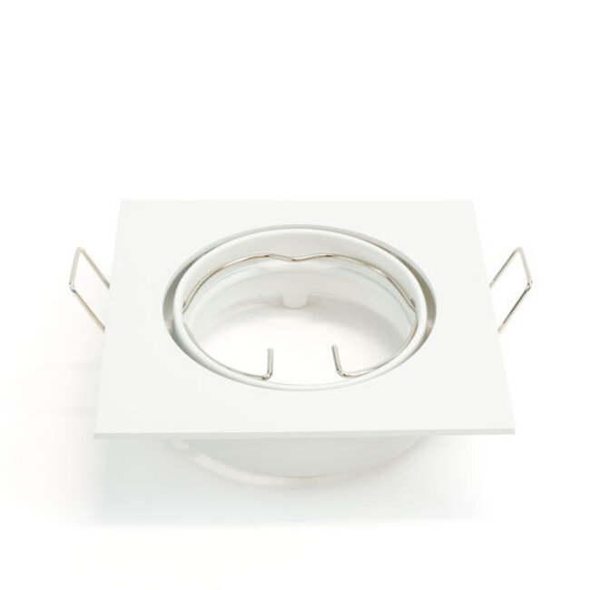 PURPL LED GU10 Spot Fixture IP20 White Aluminium Square Tiltable Incl. socket