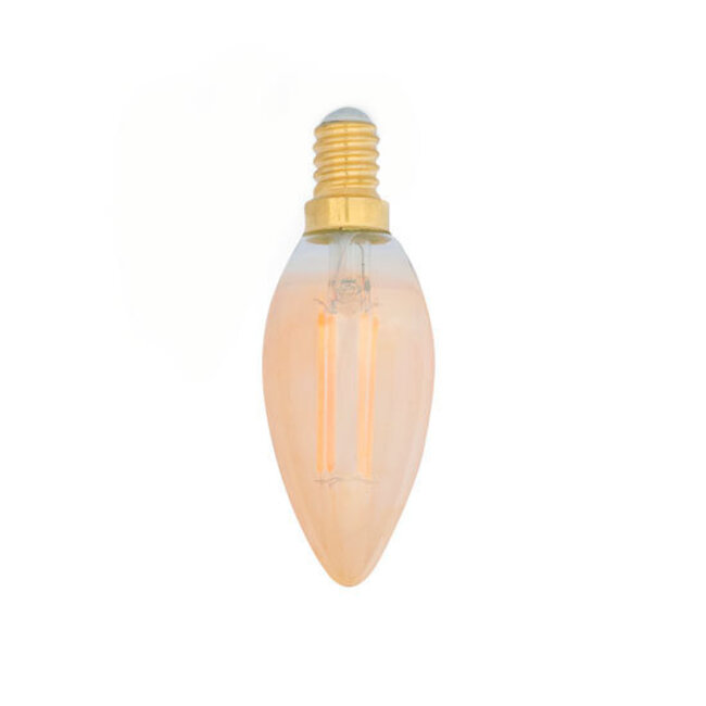 PURPL E14 LED Filament Bulb 2200K 5W Dimmable C35 Candle Amber