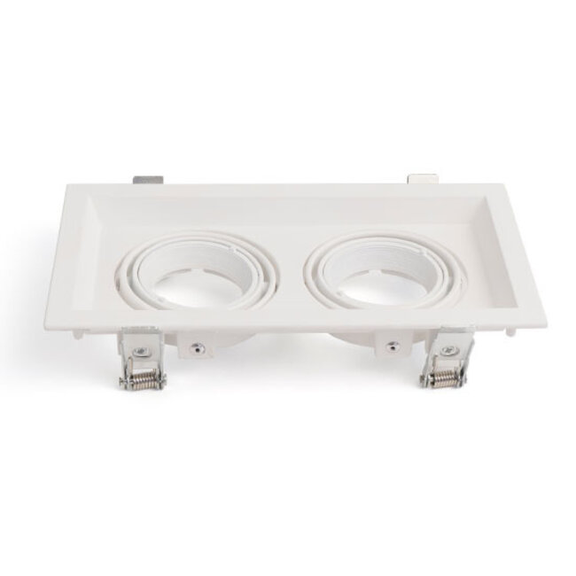 PURPL LED GU10 Double Fixture IP20 White Aluminium Square incl. socket