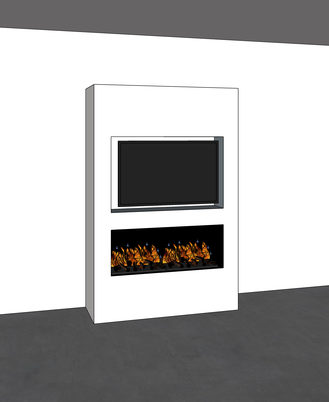 Cinewall Fylo front | 135 cm | Een elektrische waterdamphaard met TV
