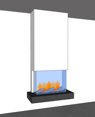 Haardmeubel Saly | 114 cm | Element 4 Club 80He elektrische haard met natuursteen plateau