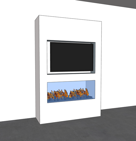 Cozyance Cinewall Fana met Polaris 1000 | 135 cm | Elektrische haard met verwarming en TV