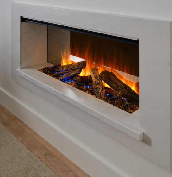 British Fires Holbury 1200 | 184 cm | Inbouwhaard