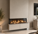 Cozyance TV-meubel met koofhaard hangend | Elektrische haard geïntegreerd in zwevend meubel - Copy - Copy - Copy