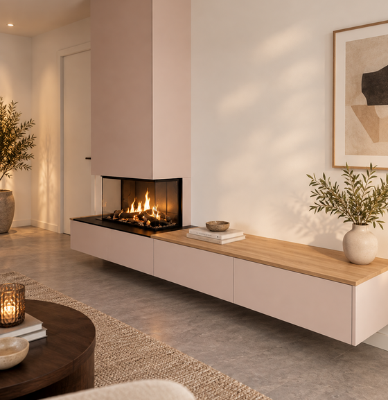 Cozyance TV-meubel met koofhaard hangend | Elektrische haard geïntegreerd in zwevend meubel - Copy - Copy - Copy - Copy - Copy - Copy - Copy