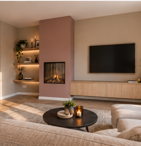 Cozyance TV-meubel met koofhaard hangend | Elektrische haard geïntegreerd in zwevend meubel - Copy - Copy - Copy - Copy - Copy - Copy - Copy - Copy
