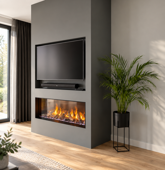 Cozyance Torre – kolom met haard en tv