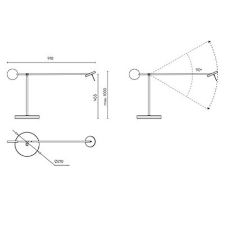 Grok Invisible Led tafellamp 9Watt zwart touch dim