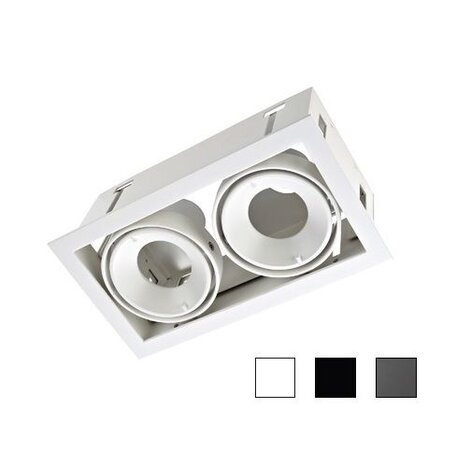Leds-C4 Multidir Evo S trim inbouwspot 2-voudig voor 50mm led in wit, zwart of antraciet