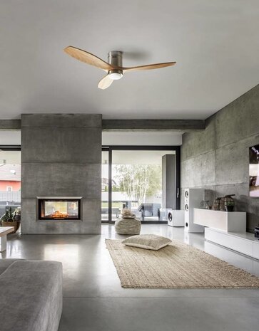 Leds-C4 Stem plafond ventilator walnoothout met led verlichting