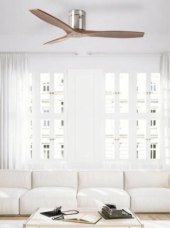 Leds-C4 Stem plafond ventilator walnoothout met afstandsbediening