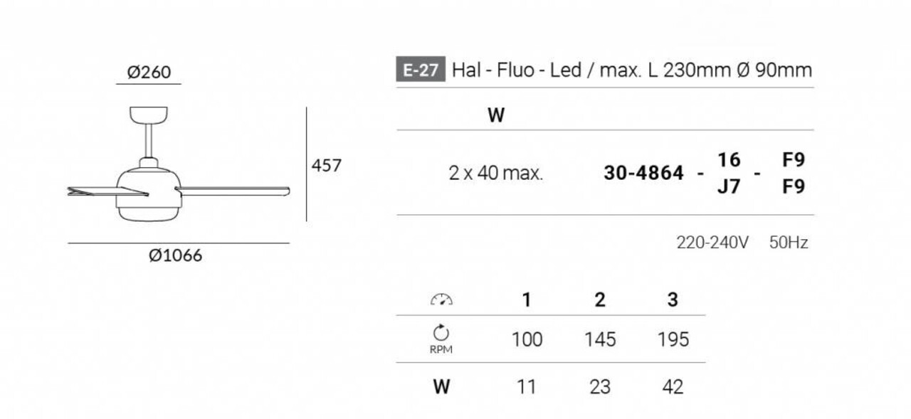 Leds-C4 Klar plafond ventilator wit of wit/ahorn met verlichting