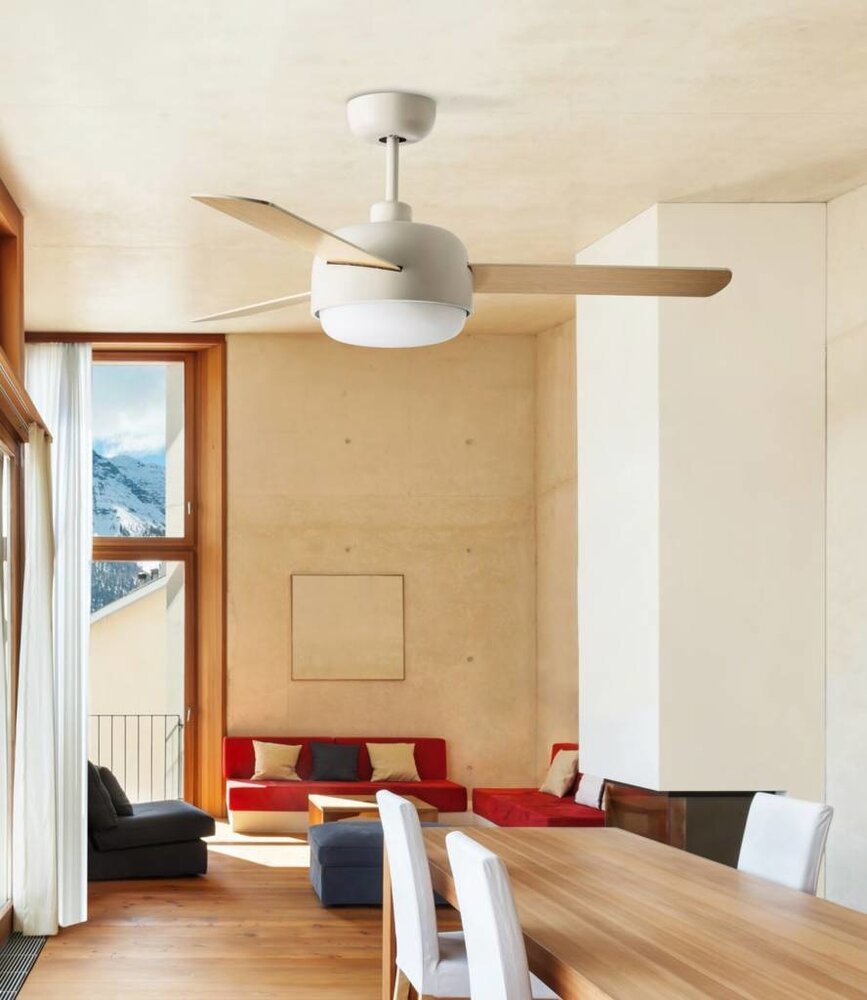 Leds-C4 Klar Ø1066mm plafond ventilator bruin of bruin/ahorn met verlichting