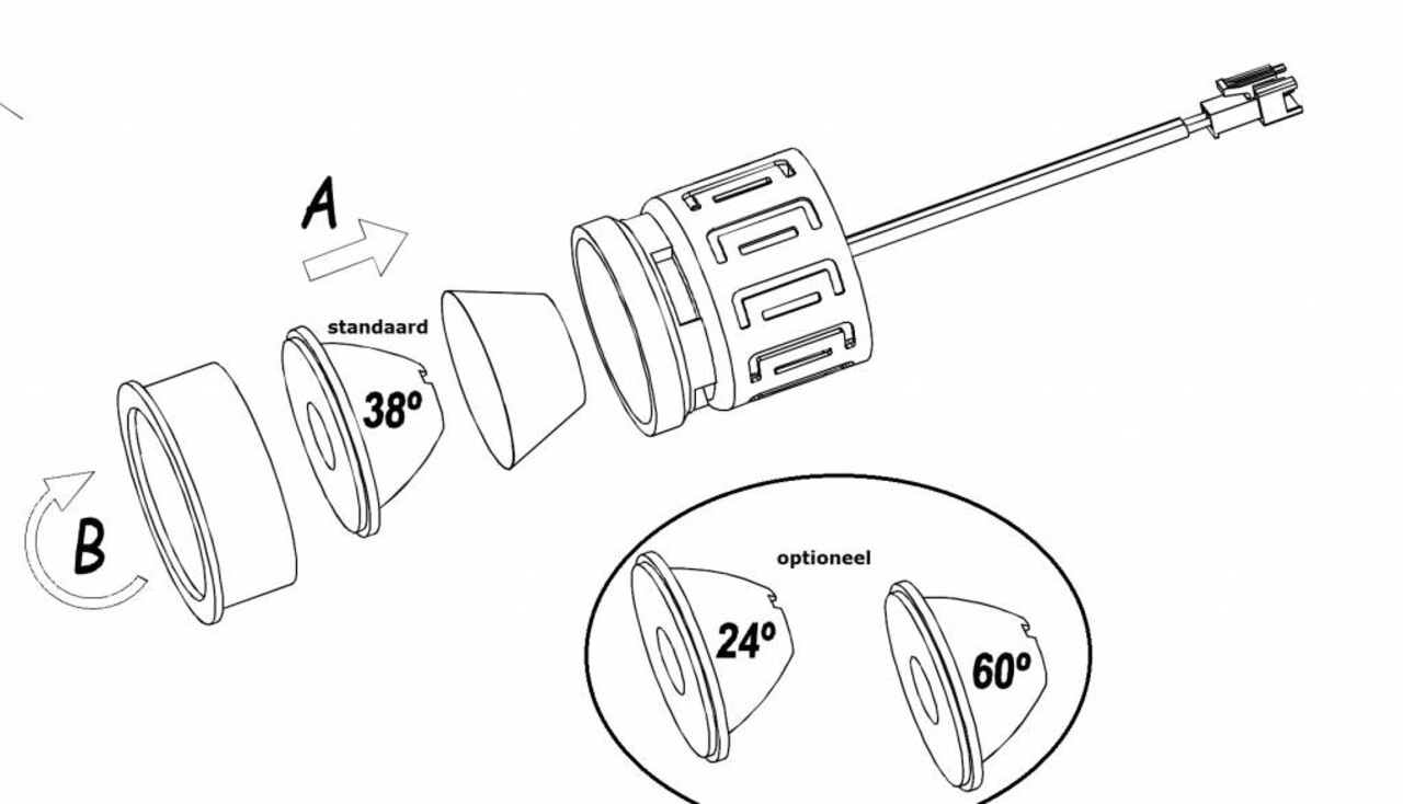 Leds-C4 In inzet reflector 24 of 60 graden