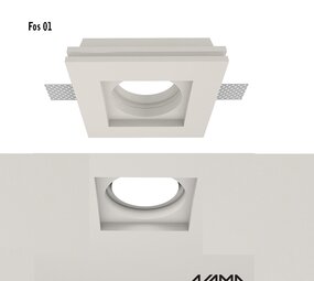 NAMA Fos01 trimless gips inbouwspot vierkant GU10