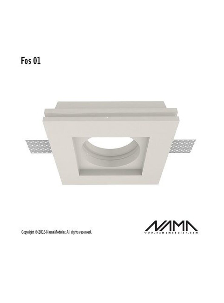 NAMA Fos01 trimless gips inbouwspot vierkant voor Ø50mm led