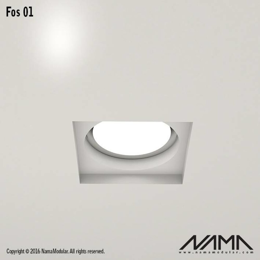 NAMA Fos01 trimless gips inbouwspot vierkant voor Ø50mm led