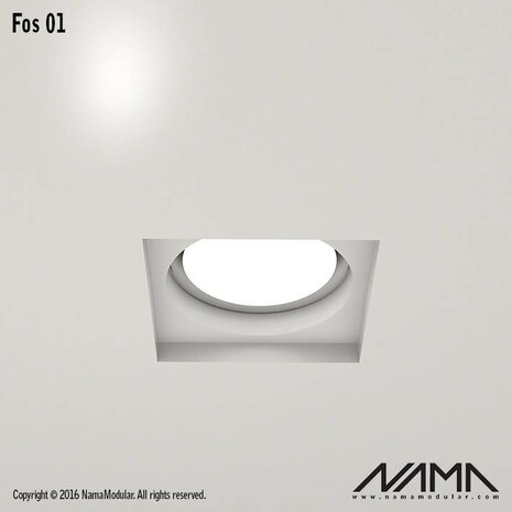 NAMA Fos01 trimless gips inbouwspot vierkant voor Ø50mm led