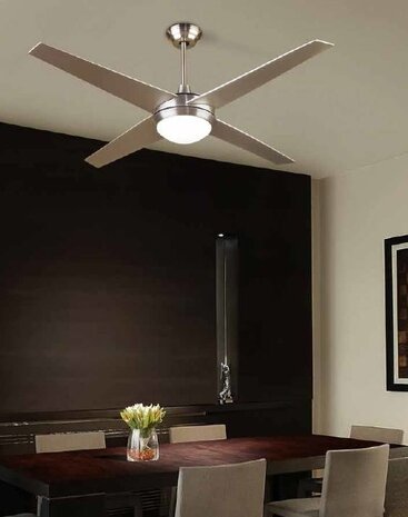 Leds-C4 Hawai plafond ventilator satijn nickel met verlichting Leds-C4 Hawai plafond ventilator satijn nickel met verlichting