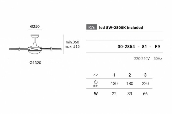 Leds-C4 Hawai plafond ventilator satijn nickel met verlichting Leds-C4 Hawai plafond ventilator satijn nickel met verlichting