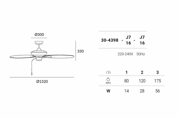 Leds-C4 Phuket plafond ventilator bruin/ bruin rotan met optioneel verlichting