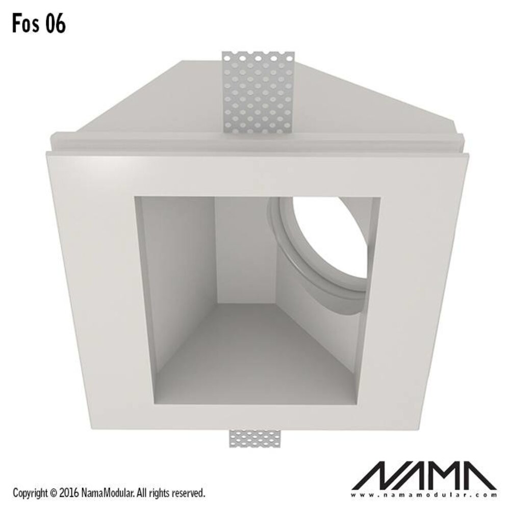 NAMA Fos 06 trimless gips inbouwspot vierkant-schuin voor Ø50mm led