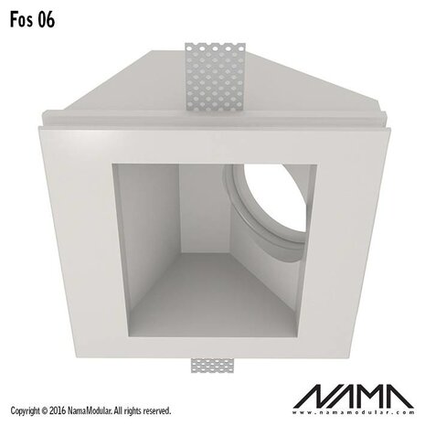 NAMA Fos 06 trimless gips inbouwspot vierkant-schuin voor Ø50mm led