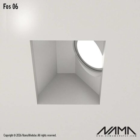 NAMA Fos 06 trimless gips inbouwspot vierkant-schuin voor Ø50mm led