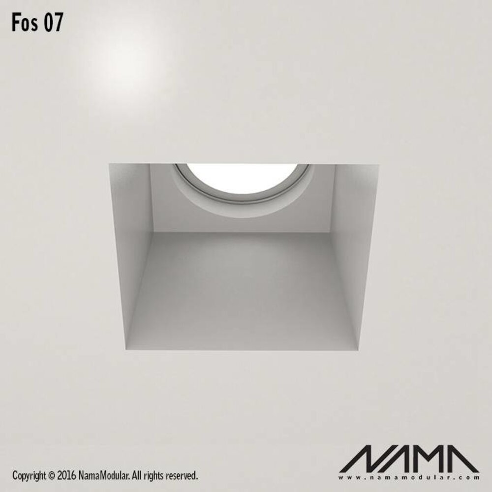 NAMA Fos 07 trimless gips inbouwspot verdiept vierkant voor Ø50mm led