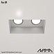 NAMA Fos 09 trimless gips 2-voudige inbouwspot verdiept vierkant voor Ø50mm led