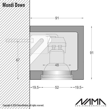 NAMA Mondi Down gips led wandlamp 230V-GU10