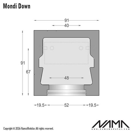NAMA Mondi Down gips led wandlamp 230V-GU10