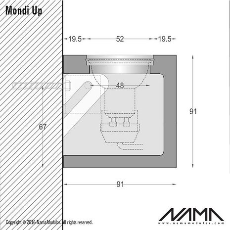 NAMA Mondi UP gips led wandlamp 230V-GU10