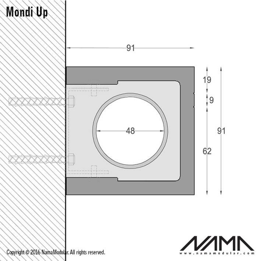 NAMA Mondi UP gips led wandlamp 230V-GU10