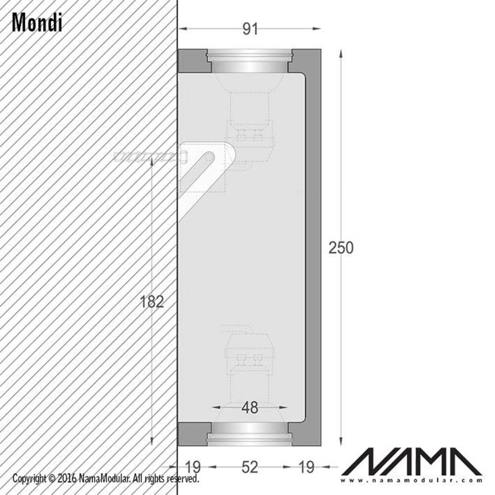 NAMA Mondi Up-down gips led wandlamp 230V-GU10