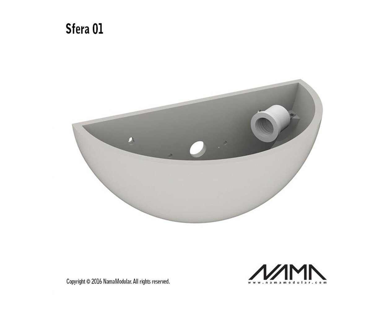 NAMA Sfera 01 Up gips led wandlamp 230V-E-27