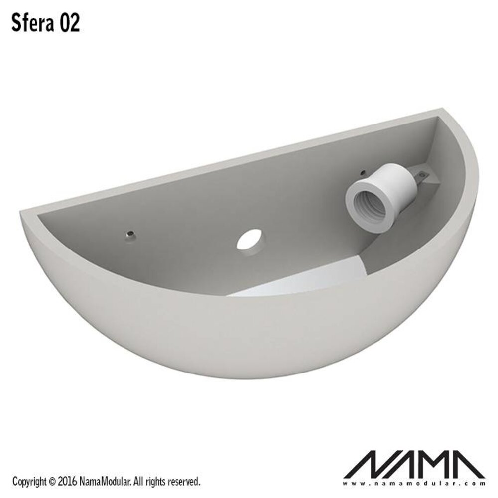 NAMA Sfera 02 Up-down gips led wandlamp 230V-E-27