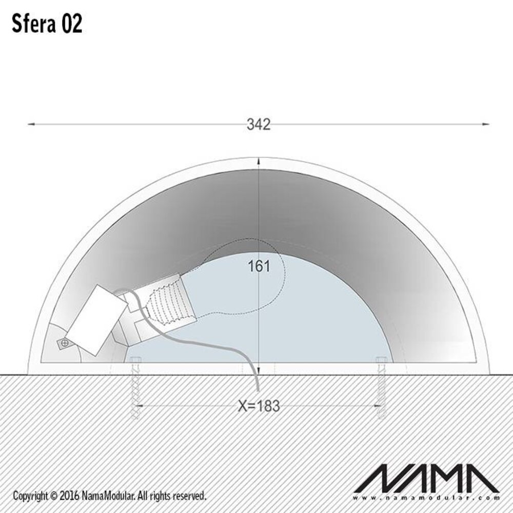 NAMA Sfera 02 Up-down gips led wandlamp 230V-E-27
