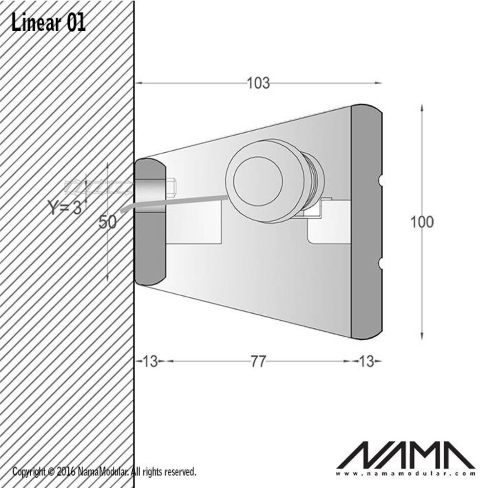 NAMA Linear 01 Up-down gips led wandlamp 230V-E-14