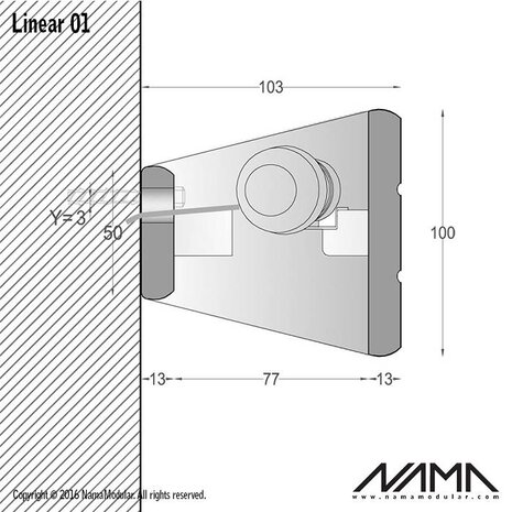 NAMA Linear 01 Up-down gips led wandlamp 230V-E-14