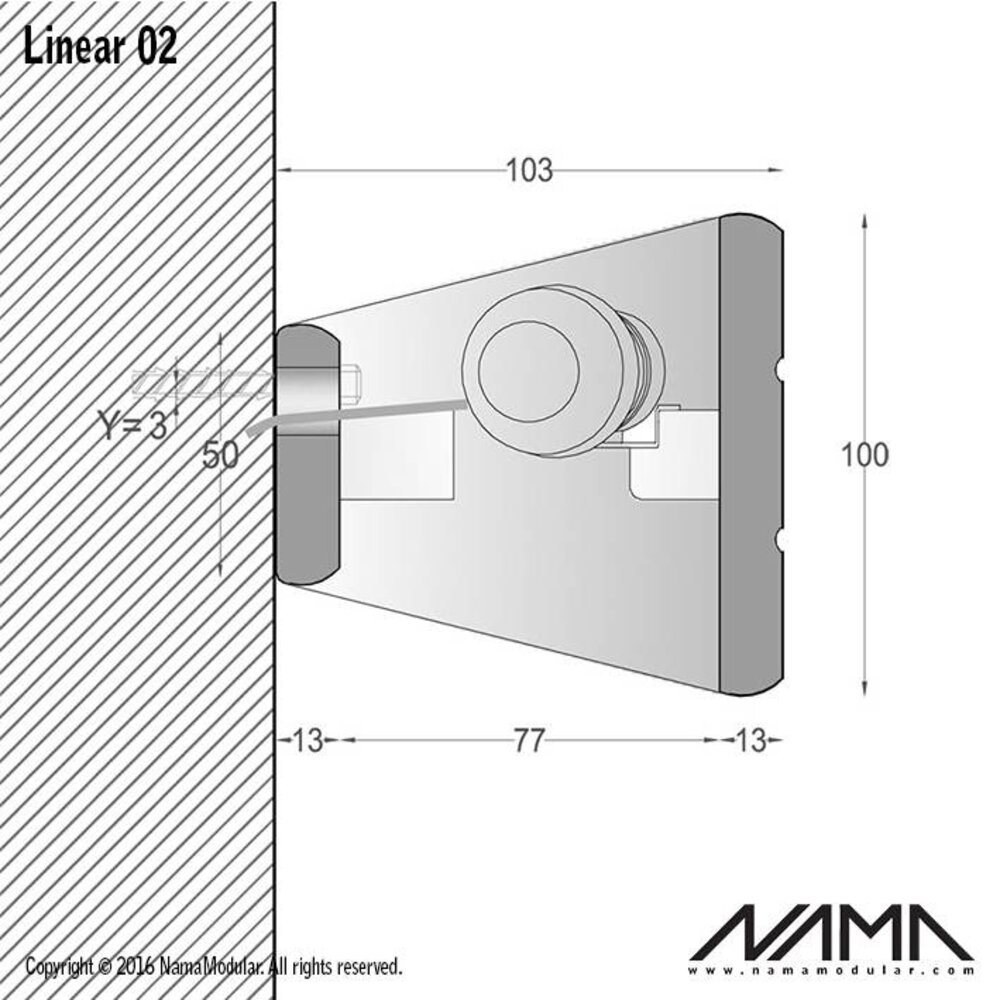 NAMA Linear 02 Up-down gips led wandlamp 230V 2xE-14